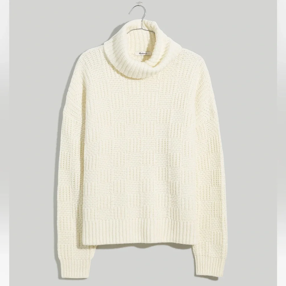 NWT Madewell Checkered Turtleneck Sweater - Picture 5 of 6